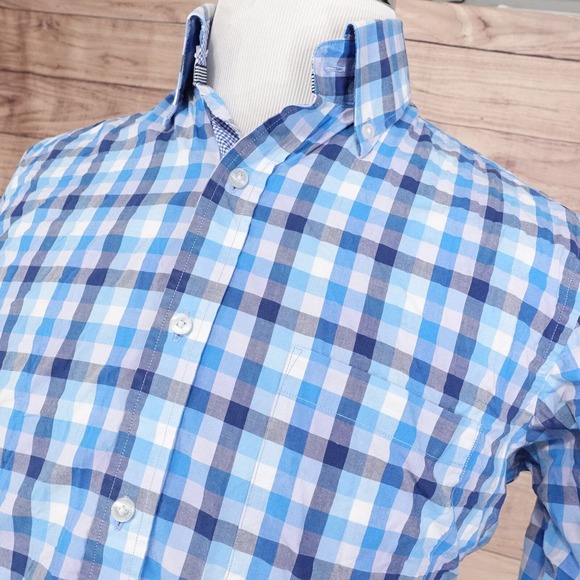 TAILORBYRD COLLECTION BLUE CHECK BUTTON DOWN SHIRT MENS SIZE M MEDIUM - Picture 2 of 7